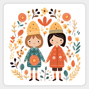 Scandinavian Folk Art Couple 2 Magnet